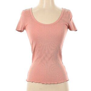 Pink Ribbed T-Shirt